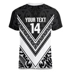 New Zealand Silver Fern Rugby Custom Women V-Neck T-Shirt Go Wheel Kiwi Maori Pattern