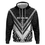 New Zealand Silver Fern Rugby Custom Zip Hoodie Go Wheel Kiwi Maori Pattern