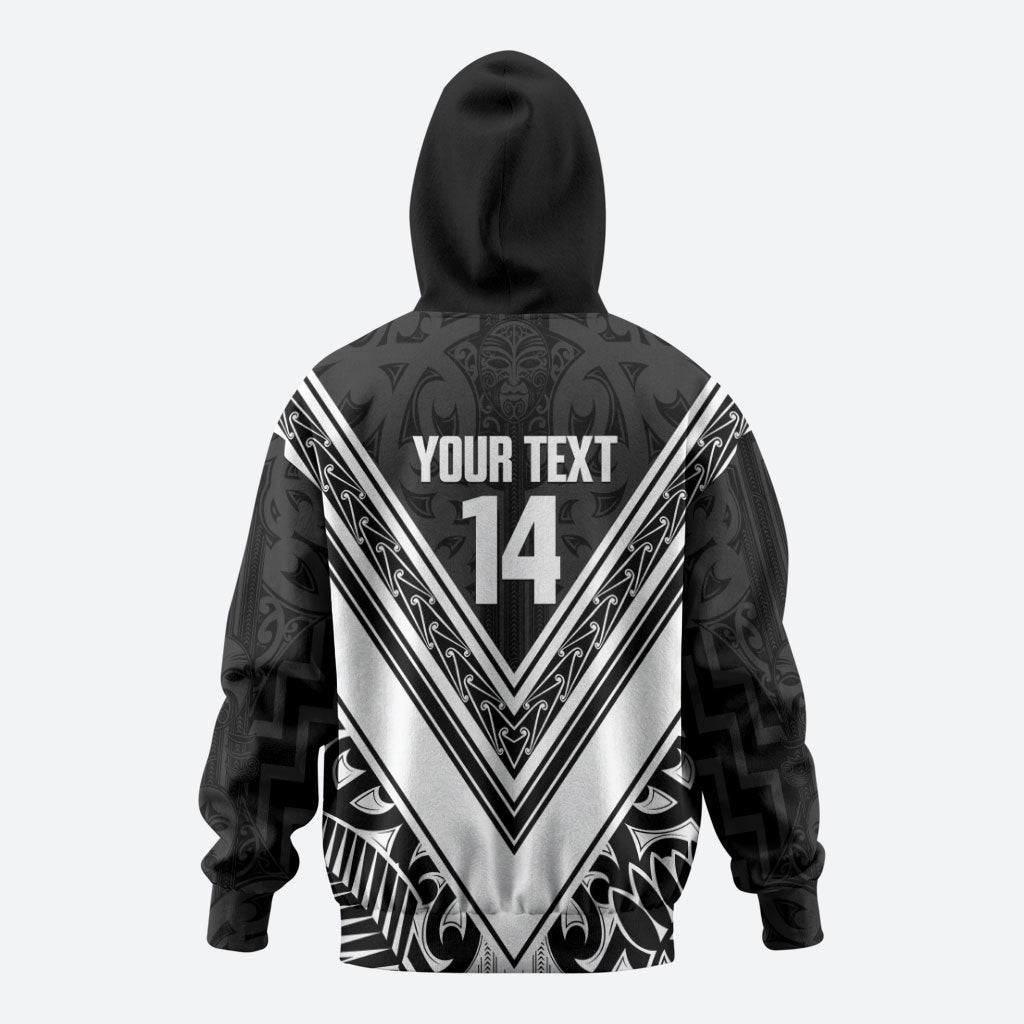 New Zealand Silver Fern Rugby Custom Zip Hoodie Go Wheel Kiwi Maori Pattern