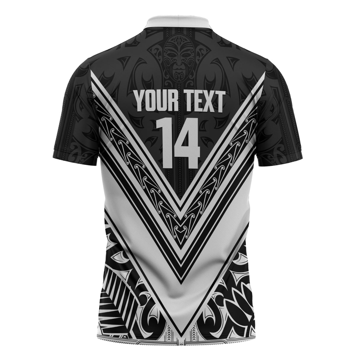 New Zealand Silver Fern Rugby Custom Zipper Polo Shirt Go Wheel Kiwi Maori Pattern