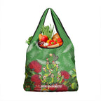 Kakapo New Zealand Christmas Grocery Bag Meri Kirihimete Pohutukawa - Green Color