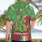 Kakapo New Zealand Christmas Hawaiian Shirt Meri Kirihimete Pohutukawa - Green Color