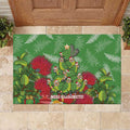 Kakapo New Zealand Christmas Rubber Doormat Meri Kirihimete Pohutukawa - Green Color
