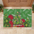 Kakapo New Zealand Christmas Rubber Doormat Meri Kirihimete Pohutukawa - Green Color