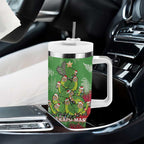 Kakapo New Zealand Christmas Tumbler With Handle Meri Kirihimete Pohutukawa - Green Color