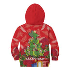 Kakapo New Zealand Christmas Kid Hoodie Meri Kirihimete Pohutukawa - Red Color