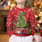 Kakapo New Zealand Christmas Kid Ugly Christmas Sweater Meri Kirihimete Pohutukawa - Red Color