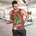 Kakapo New Zealand Christmas Men Tank Top Meri Kirihimete Pohutukawa - Red Color