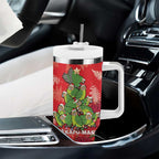 Kakapo New Zealand Christmas Tumbler With Handle Meri Kirihimete Pohutukawa - Red Color