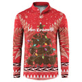 Kiwi New Zealand Christmas Button Sweatshirt Meri Kirihimete Silver Fern - Red Color