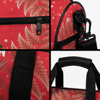 Kiwi New Zealand Christmas Duffle Bag Meri Kirihimete Silver Fern - Red Color
