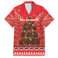 Kiwi New Zealand Christmas Hawaiian Shirt Meri Kirihimete Silver Fern - Red Color
