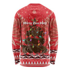 Kiwi New Zealand Christmas Long Sleeve Shirt Meri Kirihimete Silver Fern - Red Color