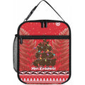 Kiwi New Zealand Christmas Lunch Bag Meri Kirihimete Silver Fern - Red Color