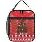 Kiwi New Zealand Christmas Lunch Bag Meri Kirihimete Silver Fern - Red Color