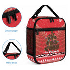 Kiwi New Zealand Christmas Lunch Bag Meri Kirihimete Silver Fern - Red Color