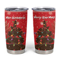 Kiwi New Zealand Christmas Tumbler Cup Meri Kirihimete Silver Fern - Red Color