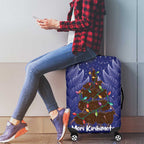 Kiwi New Zealand Christmas Luggage Cover Meri Kirihimete Silver Fern - Blue Color
