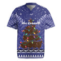 Kiwi New Zealand Christmas Rugby Jersey Meri Kirihimete Silver Fern - Blue Color