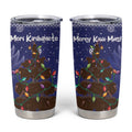 Kiwi New Zealand Christmas Tumbler Cup Meri Kirihimete Silver Fern - Blue Color