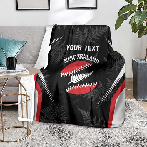 Custom New Zealand Silver Fern Softball Blanket Go Aotearoa