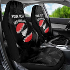 Custom New Zealand Silver Fern Softball Car Seat Cover Go Aotearoa