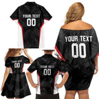 Custom New Zealand Silver Fern Softball Family Matching Off Shoulder Short Dress and Hawaiian Shirt Go Aotearoa