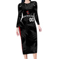 Custom New Zealand Silver Fern Softball Long Sleeve Bodycon Dress Go Aotearoa