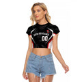 Custom New Zealand Silver Fern Softball Raglan Cropped T Shirt Go Aotearoa