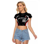 Custom New Zealand Silver Fern Softball Raglan Cropped T Shirt Go Aotearoa