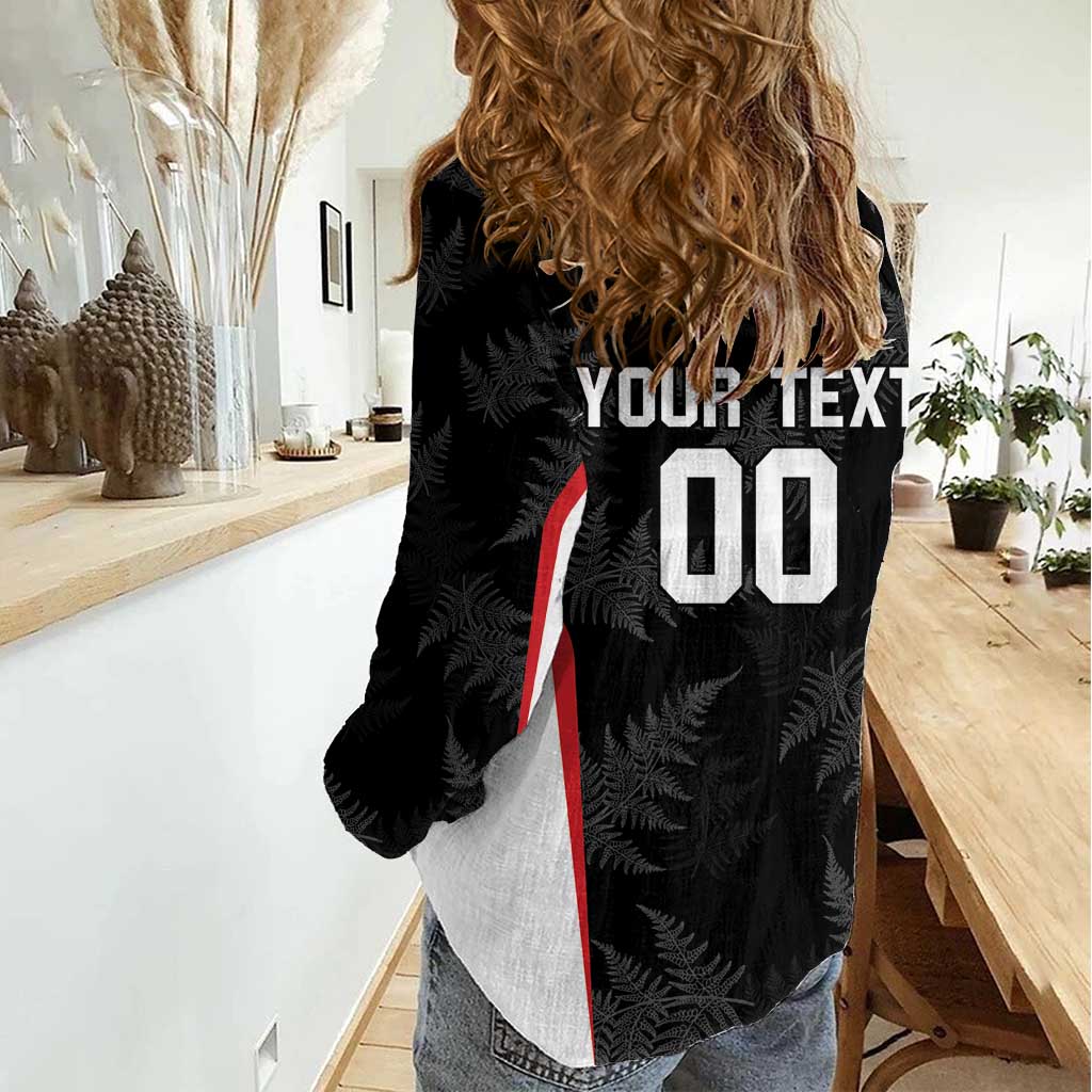 Custom New Zealand Silver Fern Softball Women Casual Shirt Go Aotearoa