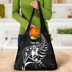 Custom Aotearoa Ice Hockey Grocery Bag NZ Tiki Mascot - Maori Pattern