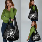 Custom Aotearoa Ice Hockey Grocery Bag NZ Tiki Mascot - Maori Pattern