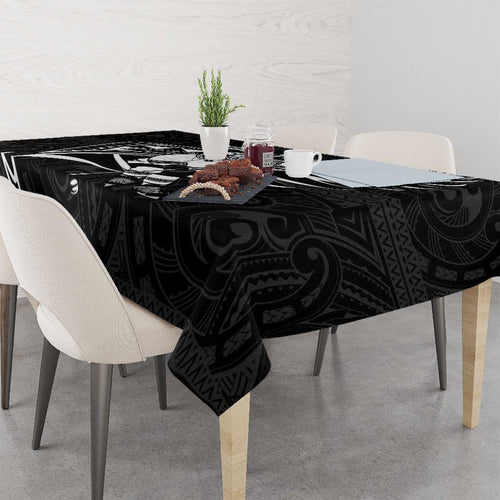 Custom Aotearoa Ice Hockey Tablecloth NZ Tiki Mascot - Maori Pattern