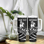 Personalised Aotearoa Ice Hockey Tumbler With Handle NZ Tiki Mascot - Maori Pattern LT14