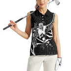 Custom Aotearoa Ice Hockey Women Sleeveless Polo Shirt NZ Tiki Mascot - Maori Pattern