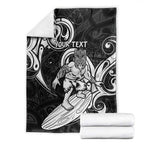 Personalised New Zealand Surfing Blanket Aotearoa Maori Tiki Haka