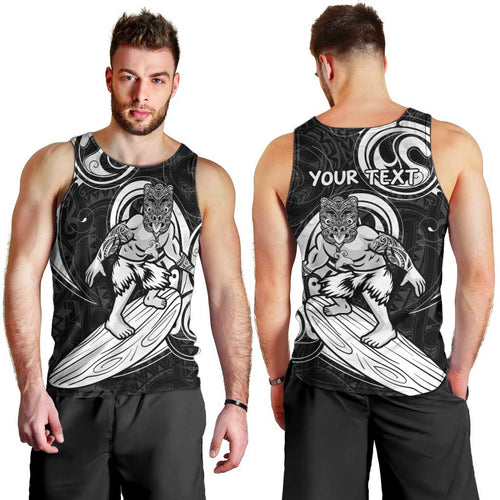 Personalised New Zealand Surfing Men Tank Top Aotearoa Maori Tiki Haka