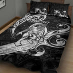 Personalised New Zealand Surfing Quilt Bed Set Aotearoa Maori Tiki Haka