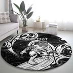 Personalised New Zealand Surfing Round Carpet Aotearoa Maori Tiki Haka