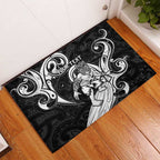 Personalised New Zealand Surfing Rubber Doormat Aotearoa Maori Tiki Haka