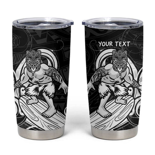 Personalised New Zealand Surfing Tumbler Cup Aotearoa Maori Tiki Haka LT14