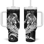 Personalised New Zealand Surfing Tumbler With Handle Aotearoa Maori Tiki Haka LT14