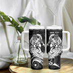 Personalised New Zealand Surfing Tumbler With Handle Aotearoa Maori Tiki Haka LT14