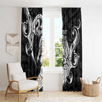 Personalised New Zealand Surfing Window Curtain Aotearoa Maori Tiki Haka
