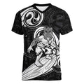 Personalised New Zealand Surfing Women V-Neck T-Shirt Aotearoa Maori Tiki Haka