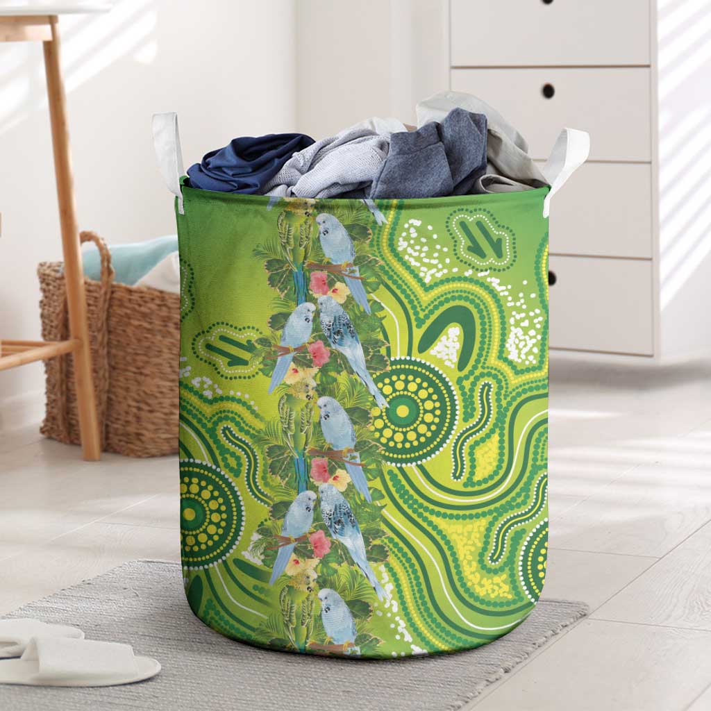Budgerigar Australia Laundry Basket Aussie Common Parakeet Indigenous Art - Aussie Hoodie