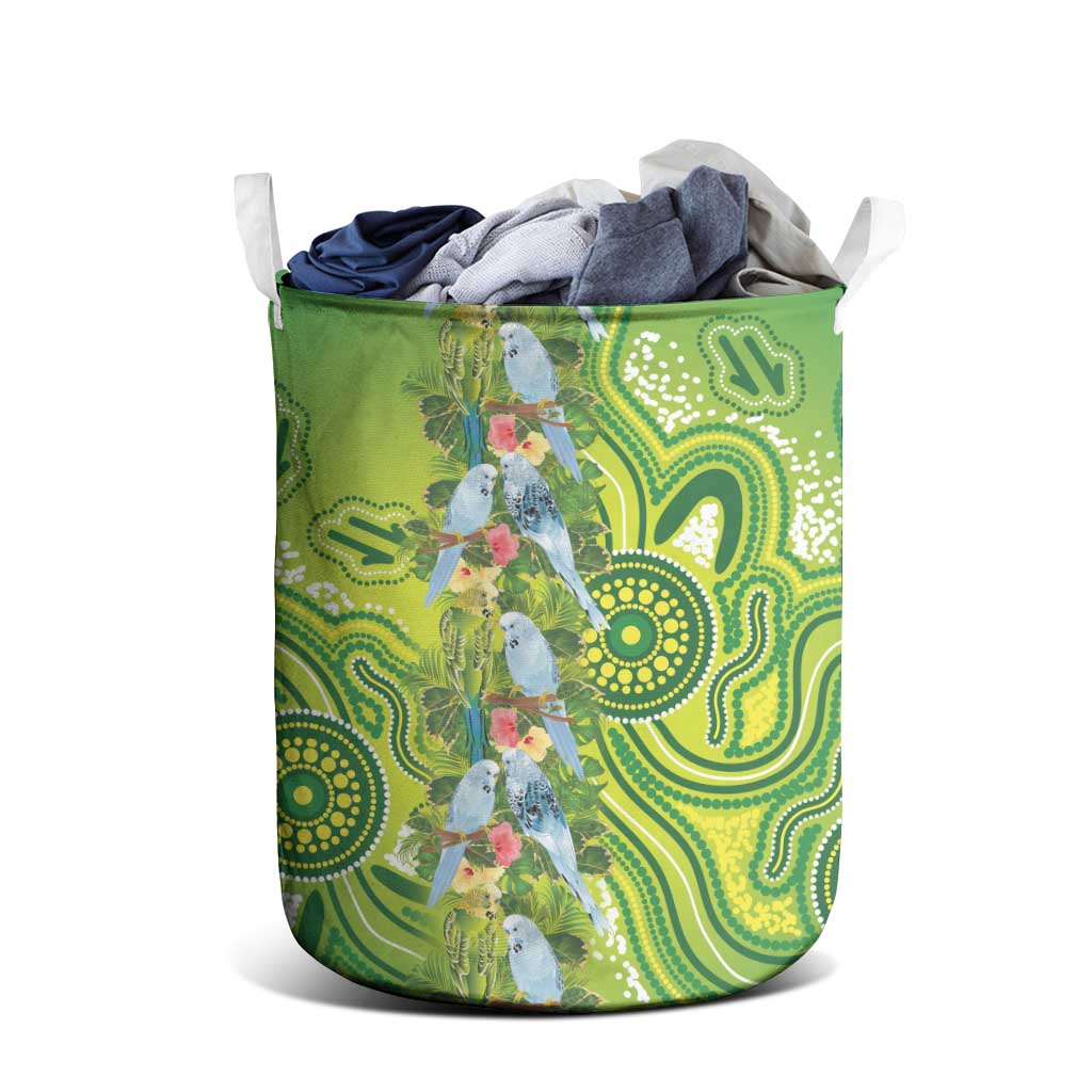 Budgerigar Australia Laundry Basket Aussie Common Parakeet Indigenous Art - Aussie Hoodie