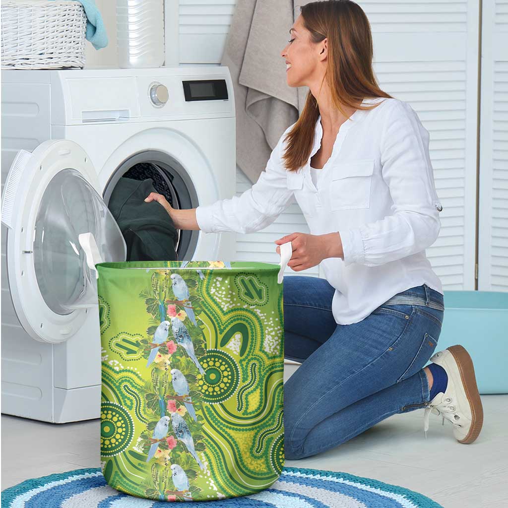 Budgerigar Australia Laundry Basket Aussie Common Parakeet Indigenous Art - Aussie Hoodie