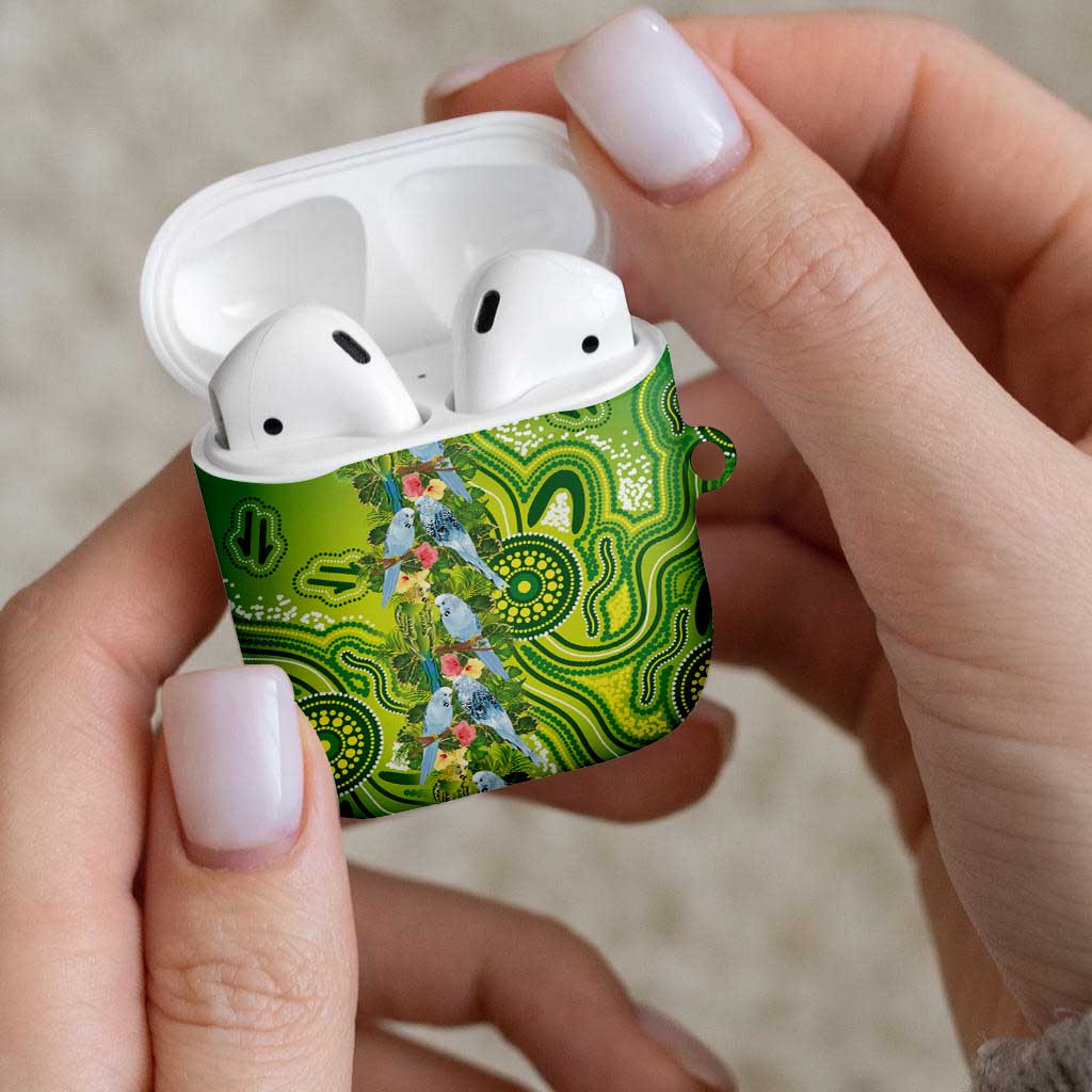 Budgerigar Australia AirPods Case Aussie Common Parakeet Indigenous Art - Aussie Hoodie